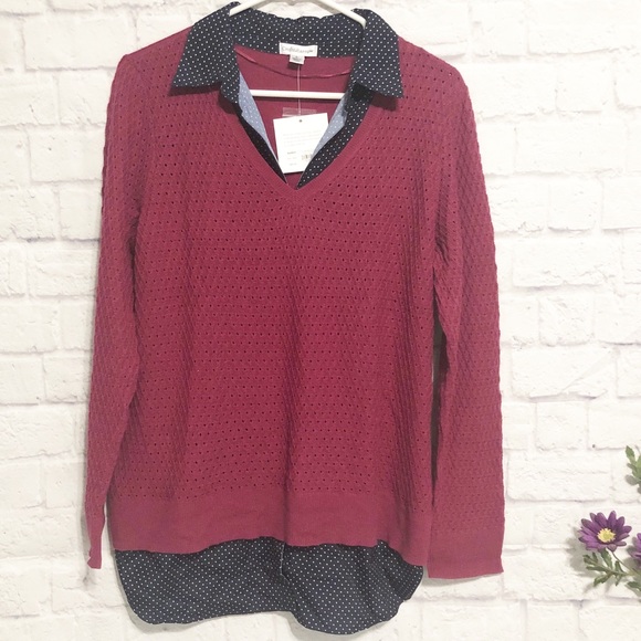 croft & barrow Sweaters - NWT! Croft & Barrow Maroon and Blue Sweater
